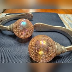 Crackle glass curtain tie-backs